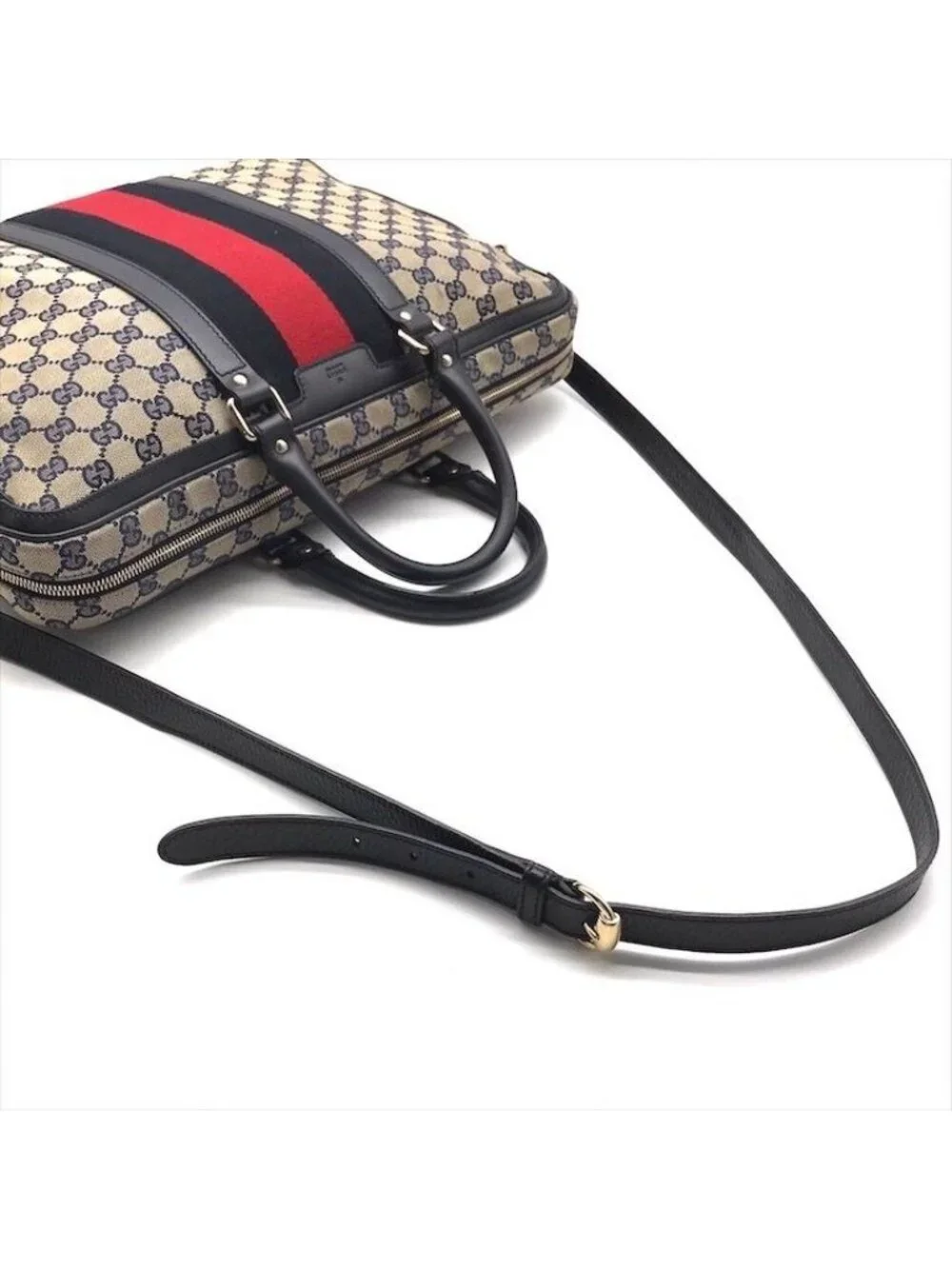 Gucci GG Canvas Business Bag 2-Way Bag Sherry Line Navy Bag